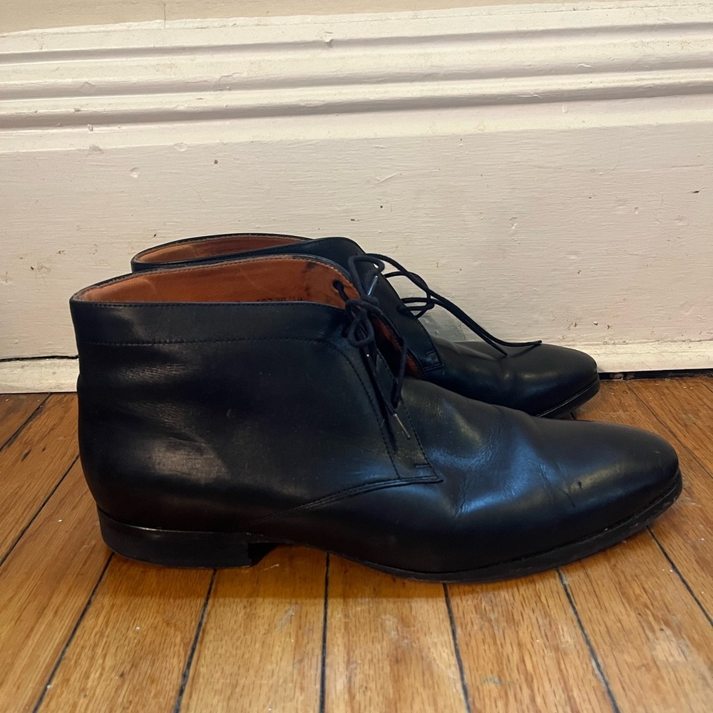 Men's Black Leather Chukka Boots